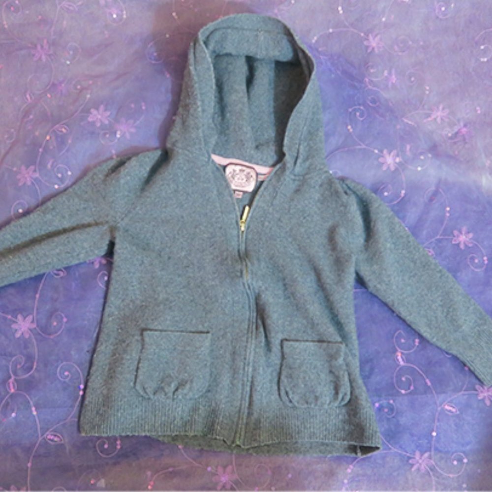 Juicy Couture kids cashmere hoodie jacket in gray size XL.